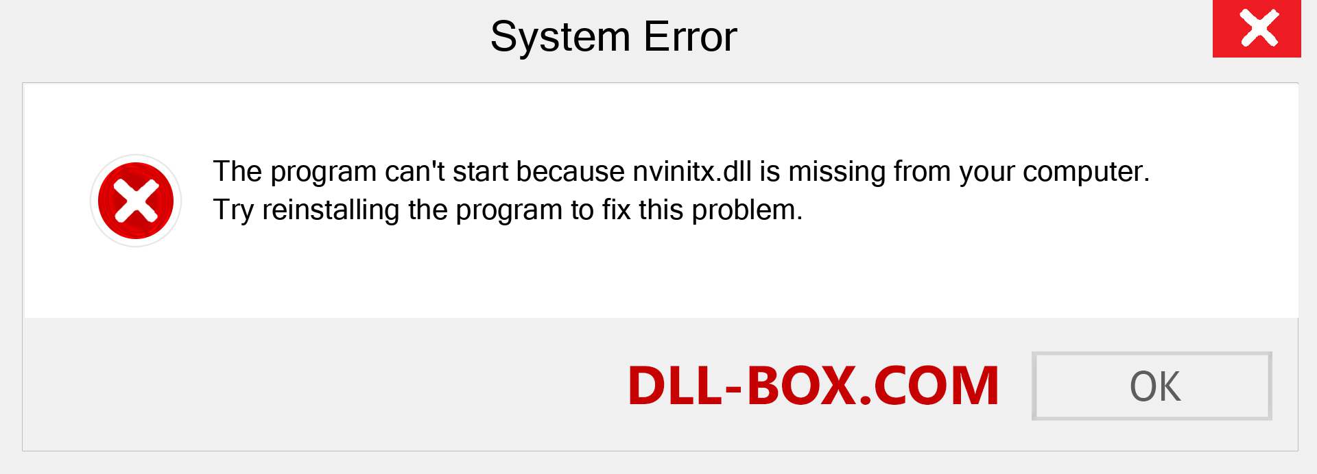  nvinitx.dll file is missing?. Download for Windows 7, 8, 10 - Fix  nvinitx dll Missing Error on Windows, photos, images
