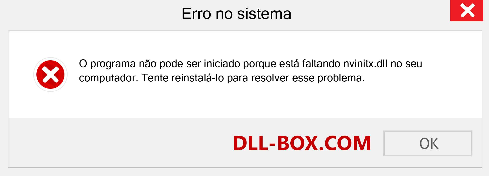 Arquivo nvinitx.dll ausente ?. Download para Windows 7, 8, 10 - Correção de erro ausente nvinitx dll no Windows, fotos, imagens